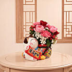 Lucky Cat Floral Prosperity Arrangement