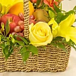 Fresh Flowers & Fruits Basket