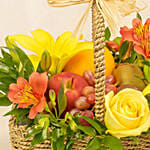 Fresh Flowers & Fruits Basket