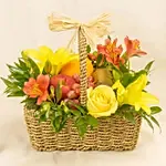 Fresh Flowers & Fruits Basket