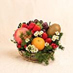 Bountiful Fresh Fruits & Flowers Basket