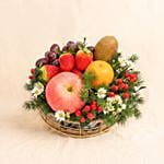 Bountiful Fresh Fruits & Flowers Basket