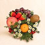Bountiful Fresh Fruits & Flowers Basket