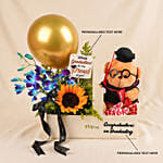 Personalised Graduation Sunshine Blooms & Teddy Box