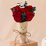 Preserved Rose Jellycat Smiling Face Bouquet & Cake Set