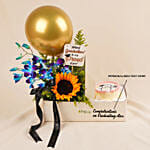 Personalised Graduation Sunshine Blooms & Cake Box