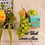 Personalised Get Well Soon Flowers & Fruits Gift Box