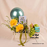 Personalised Get Well Soon Flowers & Fruits Gift Box