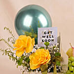 Personalised Get Well Soon Flowers & Fruits Gift Box