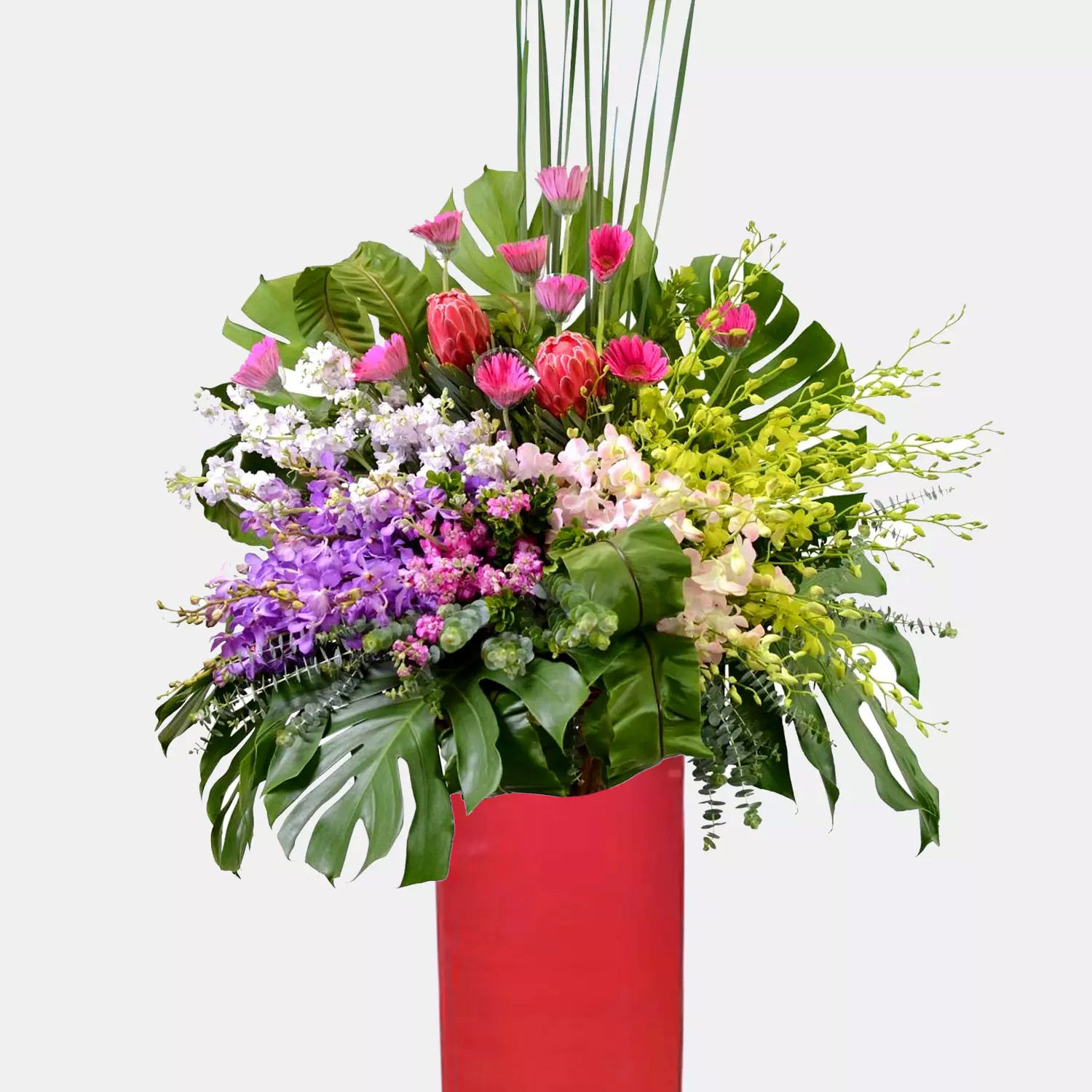 Shades Of Happy Flower Arrangement Stand Delivery in Singapore - FNP SG