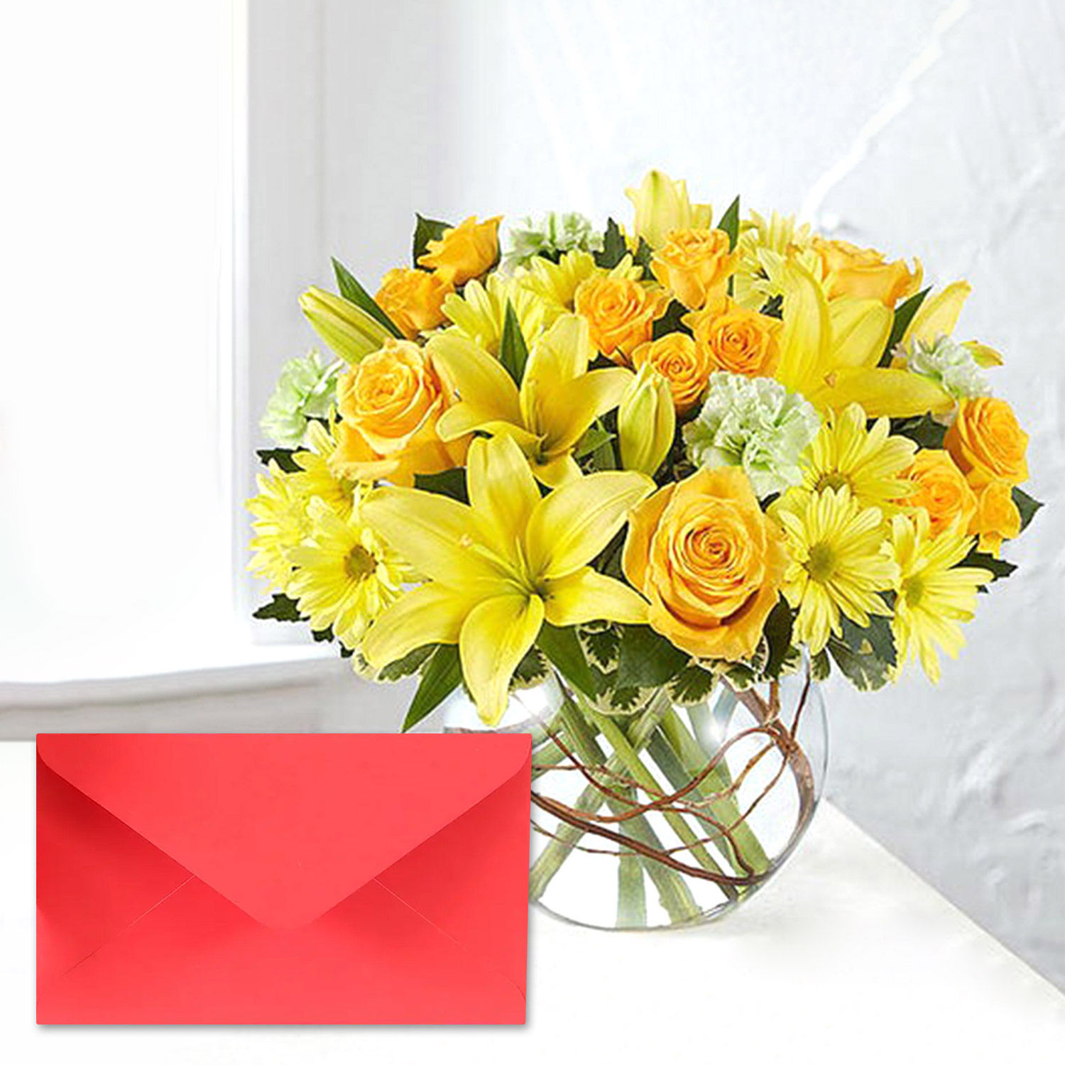 Happy Flowers With Greeting Card Delivery in Singapore FNP SG