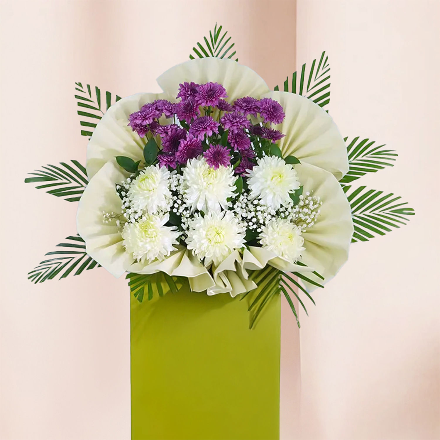 Eternal Condolence Mixed Flowers Green Stand Delivery in Singapore FNP SG