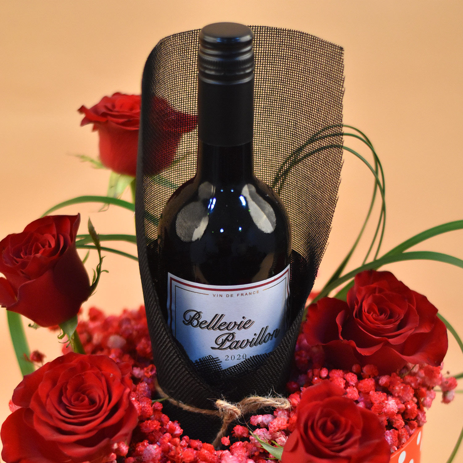 Mixed Flowers & Red Wine Gift Box Delivery in Singapore FNP SG