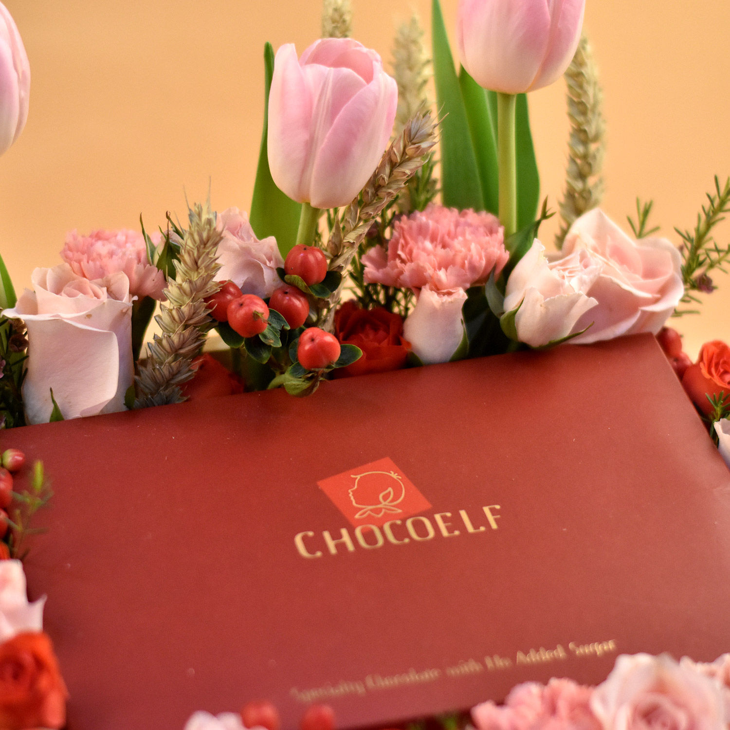 Exotic Flowers & Chocolates Wooden Crate Delivery in Singapore FNP SG