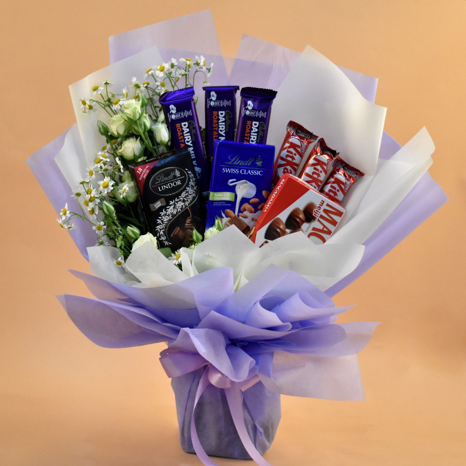 Serene Mixed Flowers & Chocolates Bouquet Delivery in Singapore FNP SG