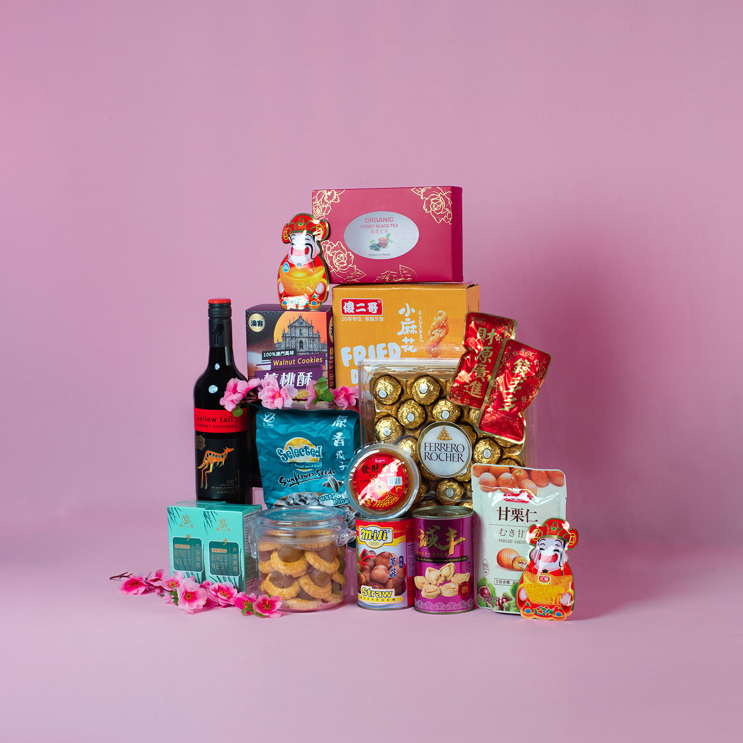 Festive Wishes Leather Gift Basket Delivery in Singapore FNP SG