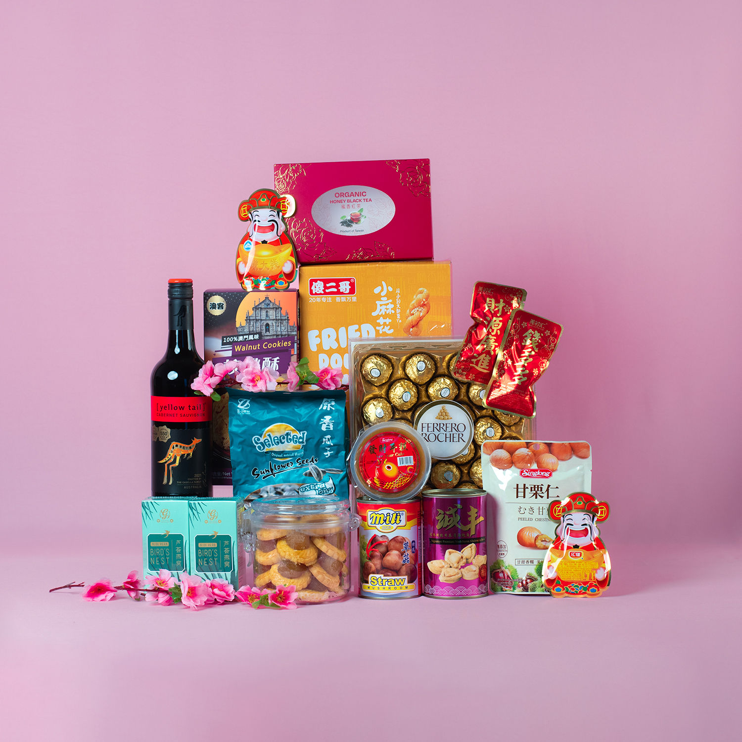 Festive Wishes Leather Gift Basket Delivery in Singapore FNP SG