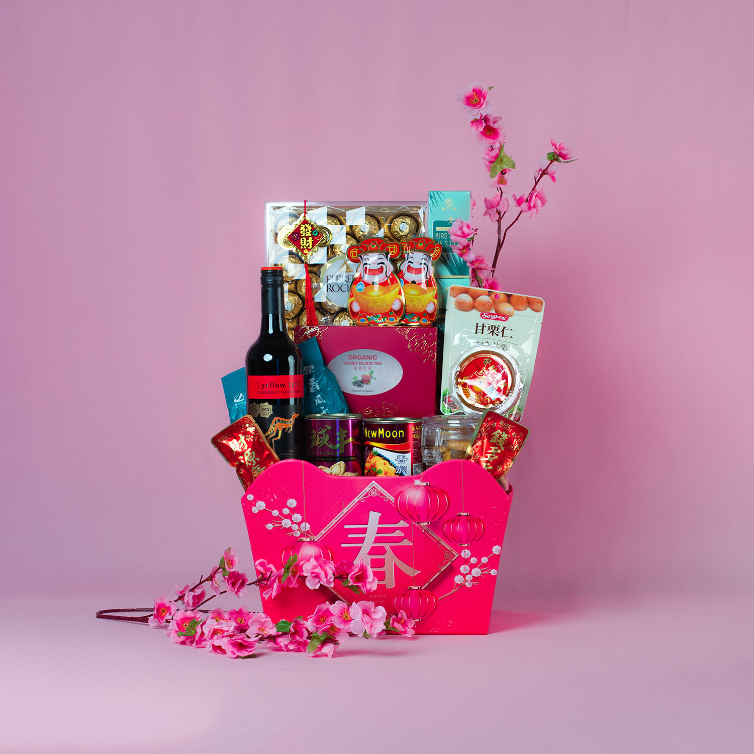 Festive Wishes Leather Gift Basket Delivery in Singapore FNP SG