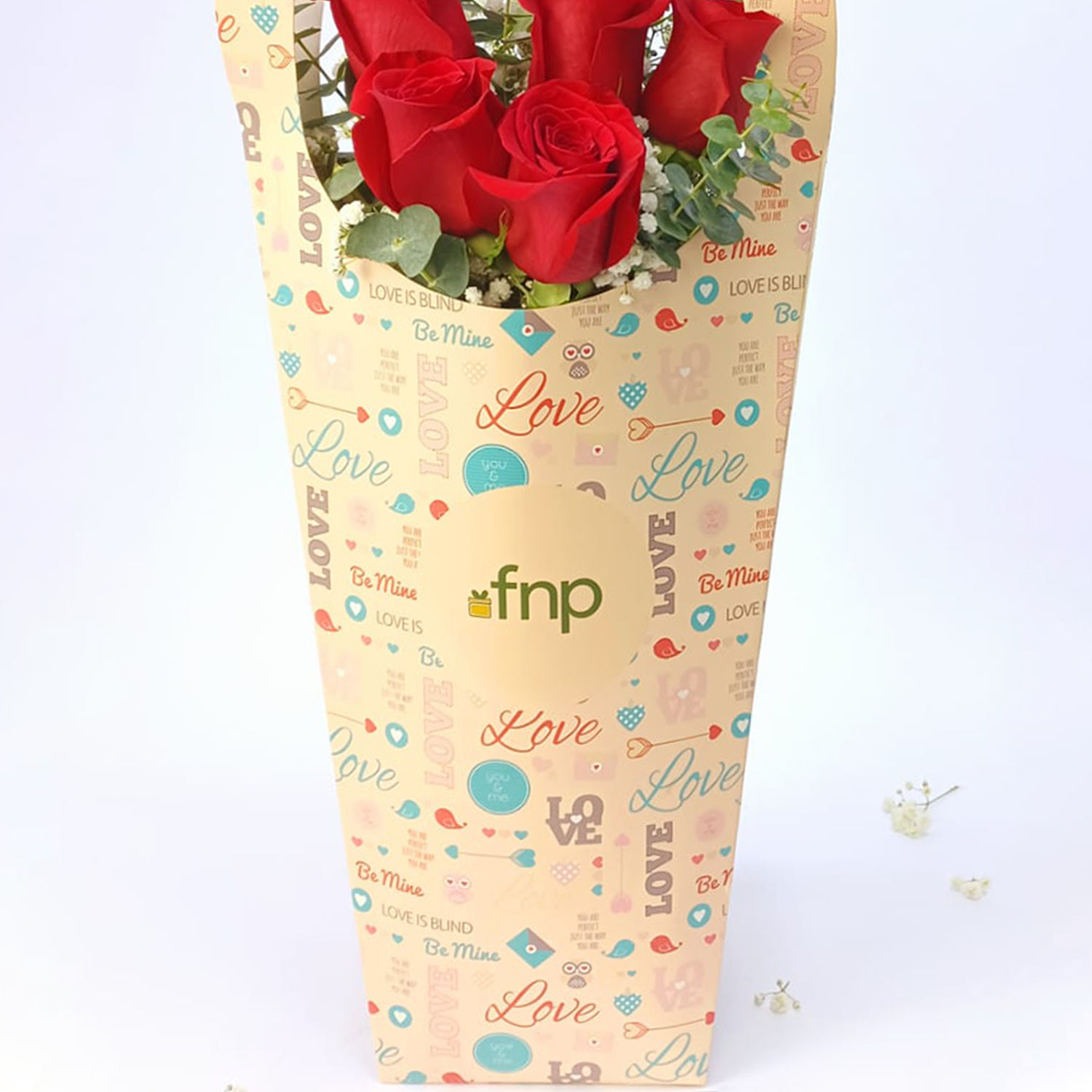 6 Red Rose in Sleeve Bag Delivery in Singapore - FNP SG