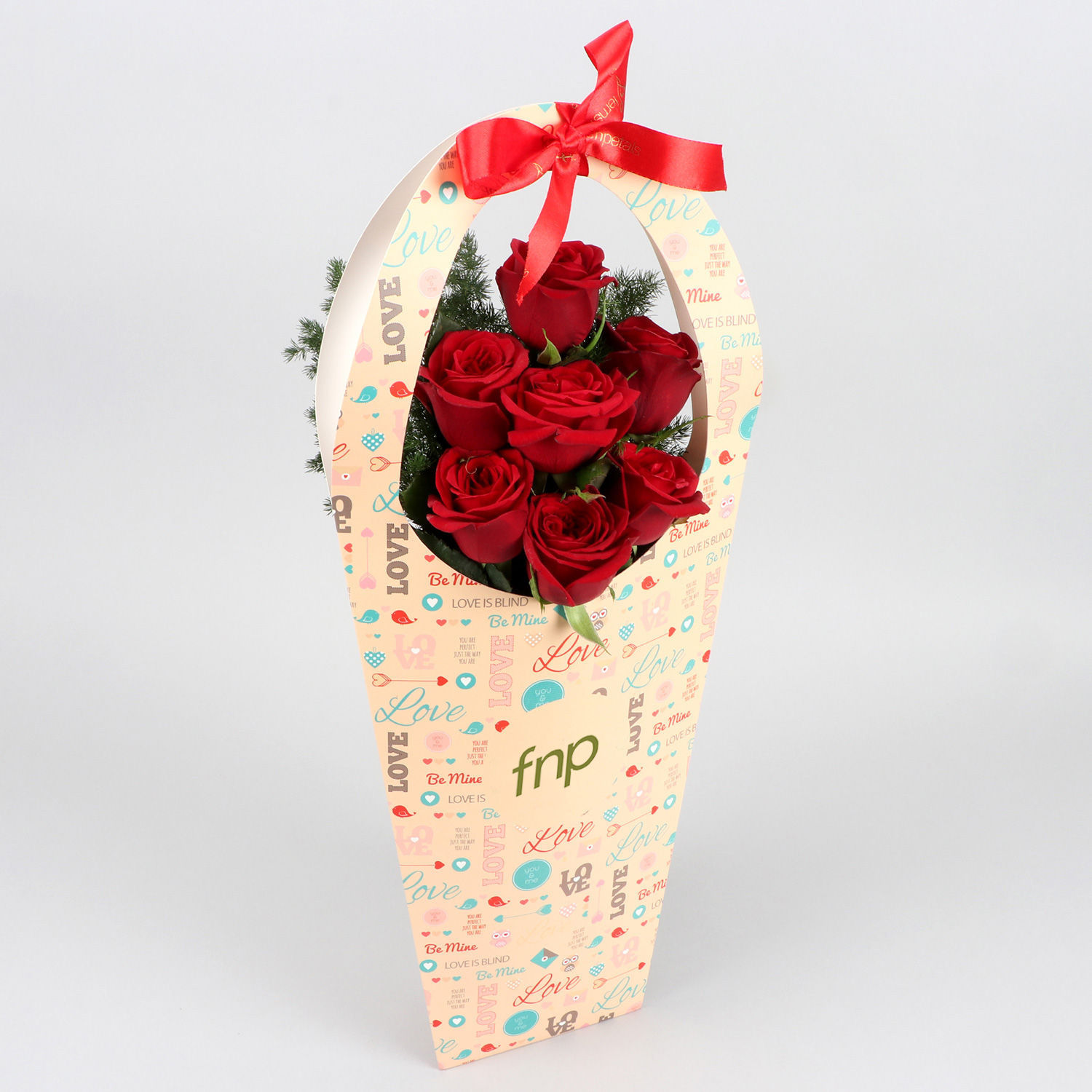 Fnp Red Roses Red Rose In FNP Love Sleeve Delivery in Singapore - FNP SG