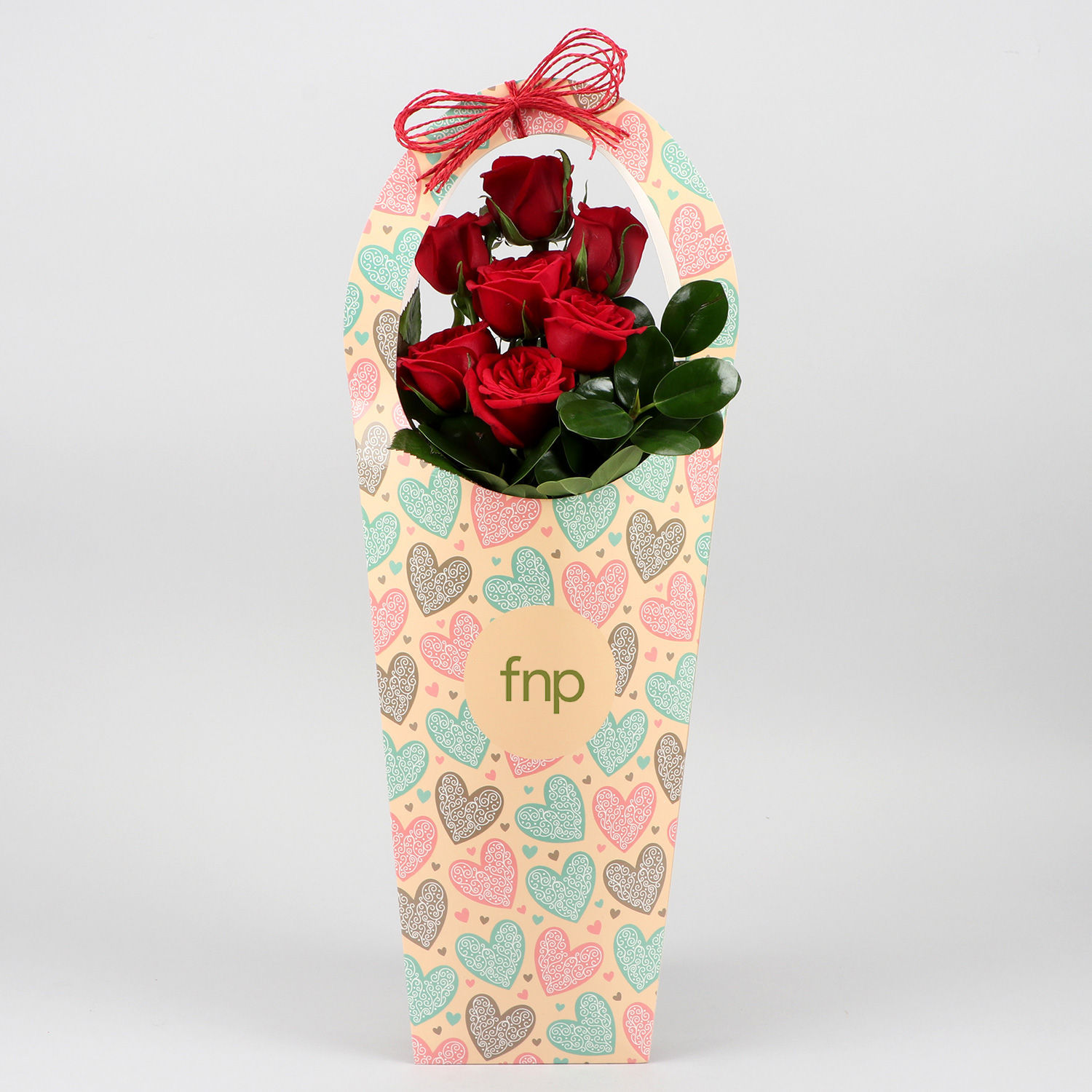 Fnp Red Roses Red Roses In FNP Heart Sleeve Delivery in Singapore - FNP SG