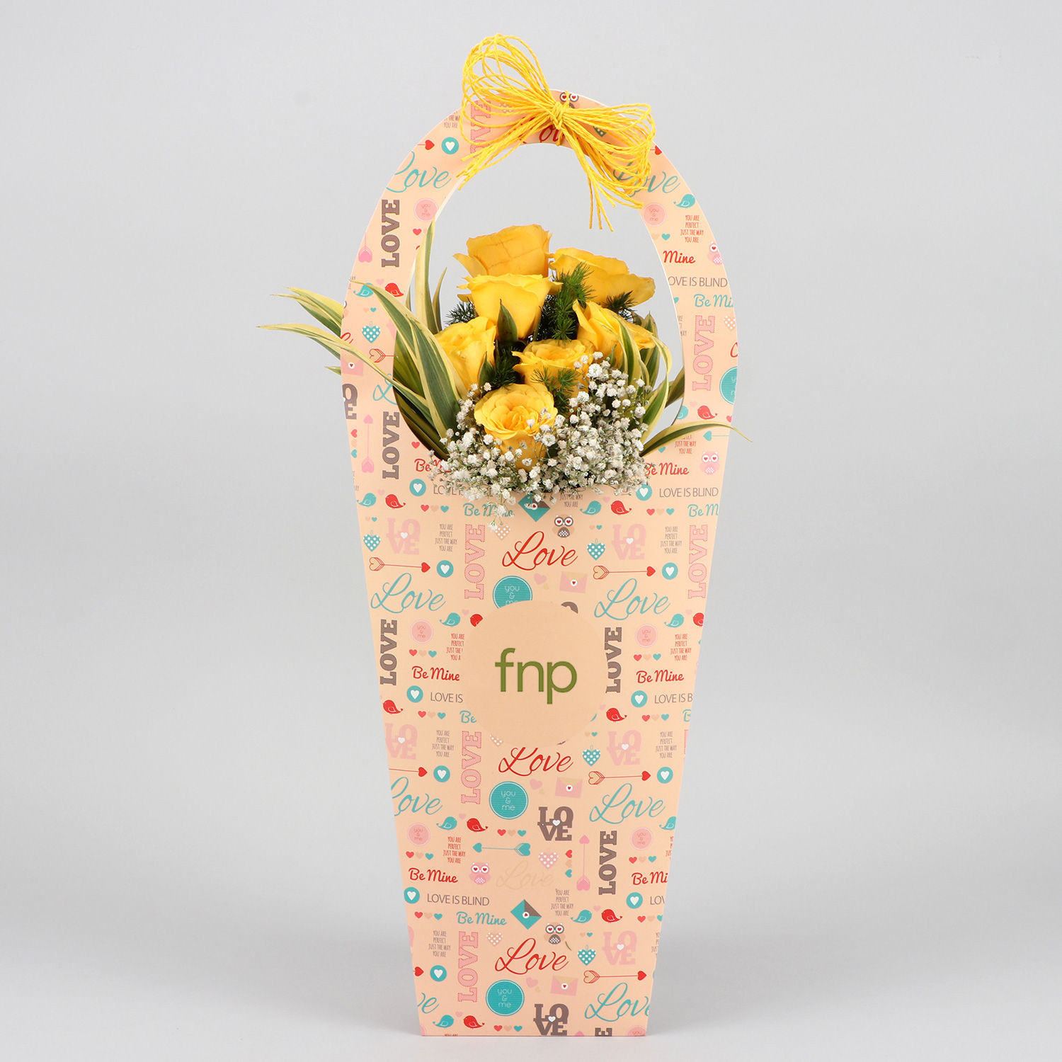 Fnp Roses Yellow Roses In FNP Love Sleeve Delivery in Singapore - FNP SG