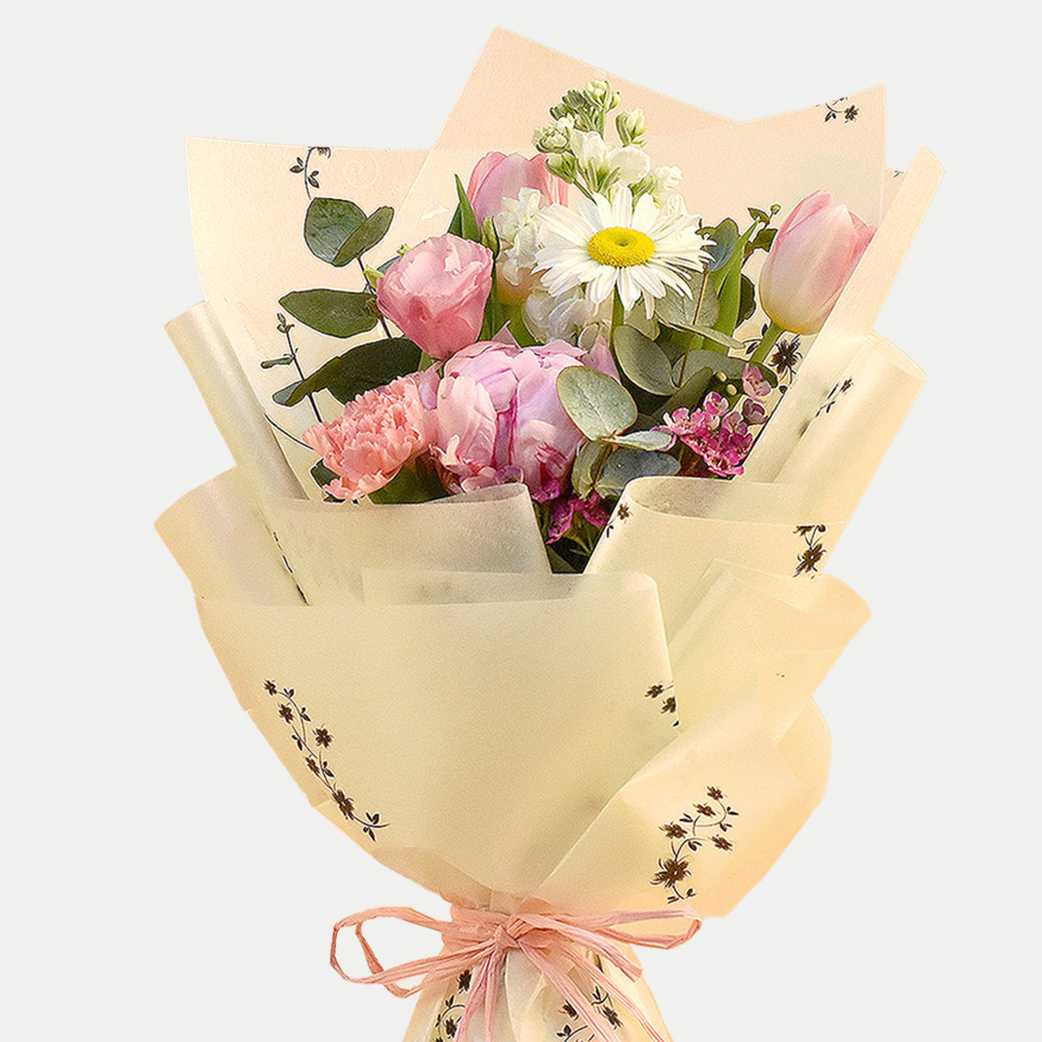 Beautiful Mixed Flowers Bouquet & Floral Heart Choco Cake Delivery in