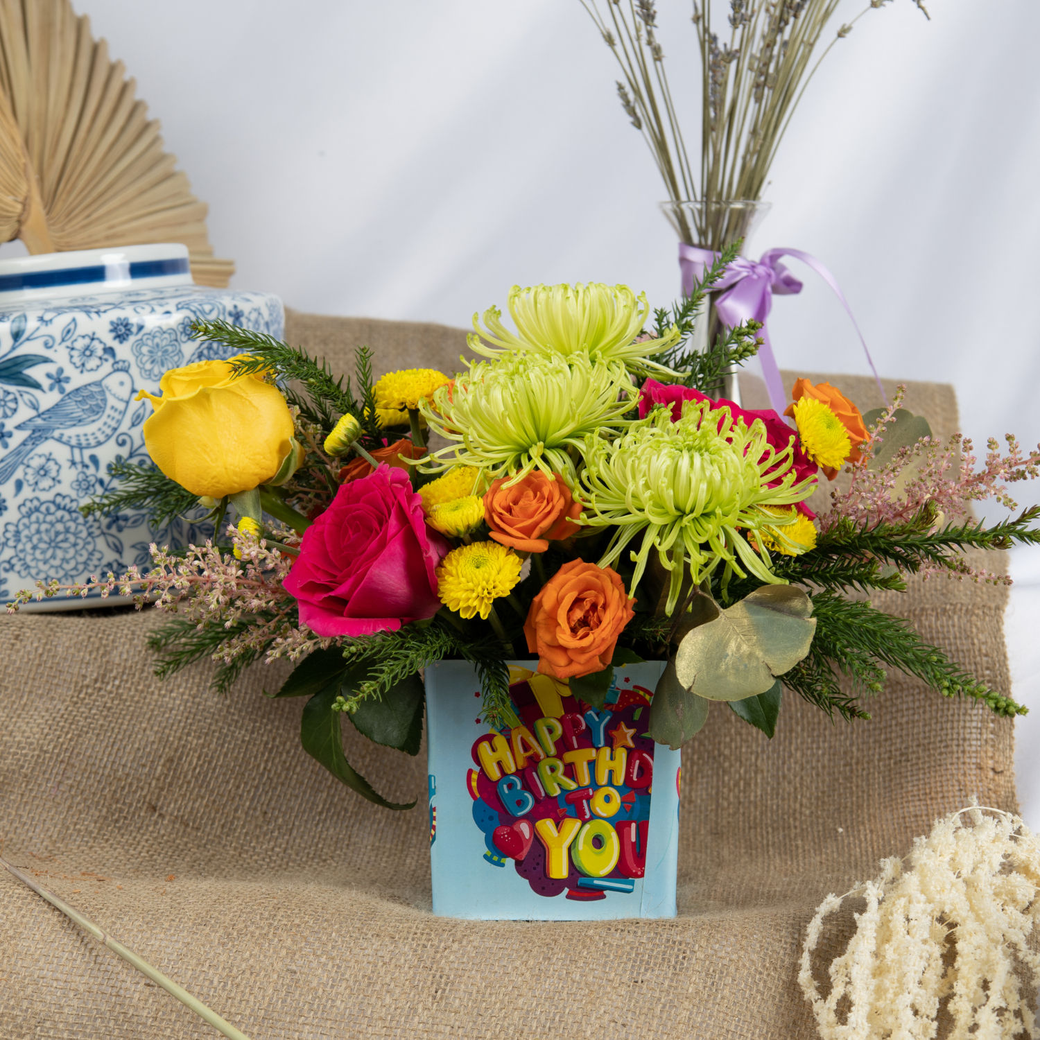 Estatic Birthday Flowers Vase Delivery in Singapore FNP SG