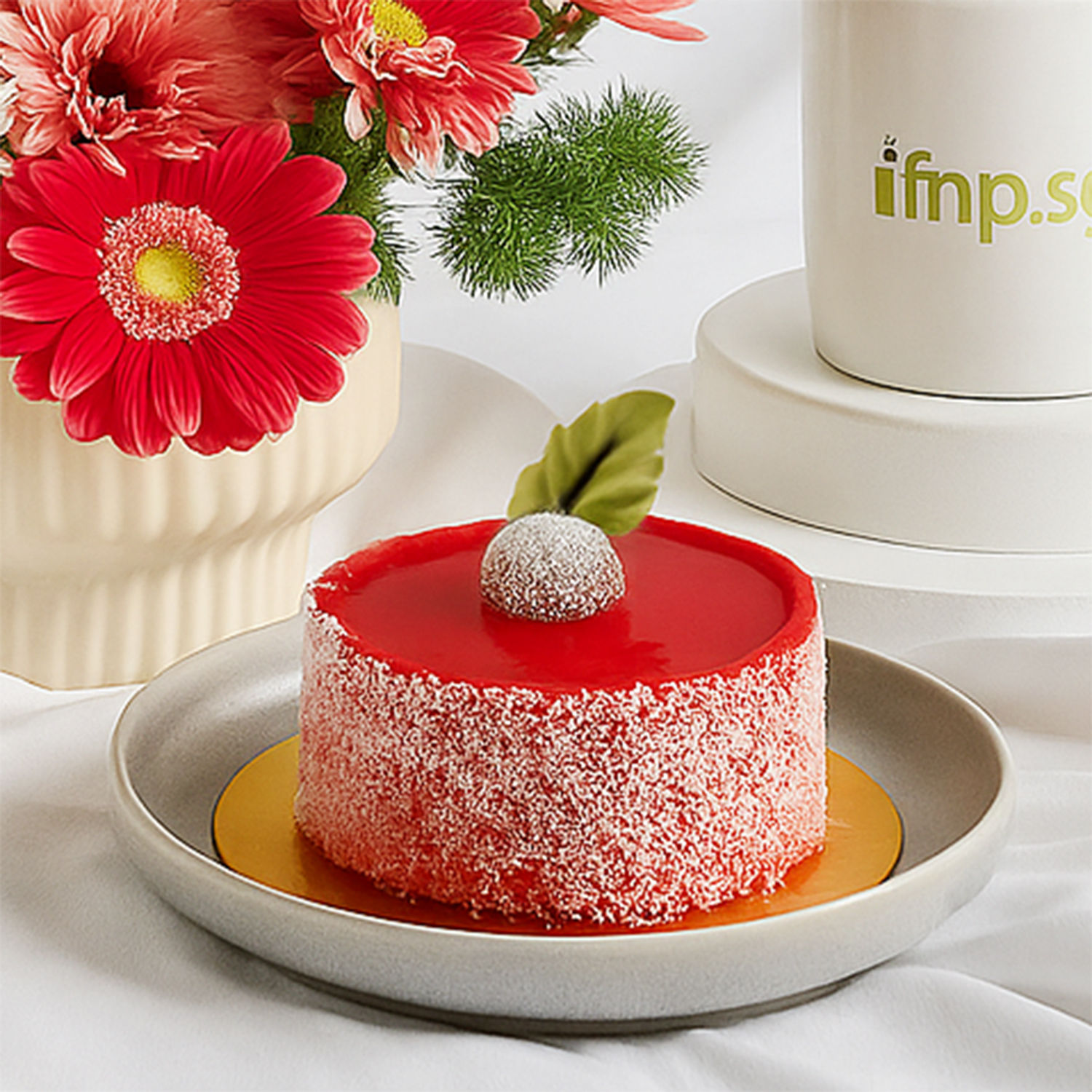 Mesmerised Pink Flowers and Cake Delivery in Singapore FNP SG