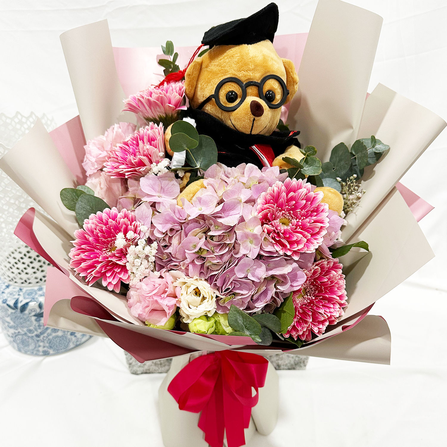 Bouquet of Success with Teddy Bear Delivery in Singapore - FNP SG
