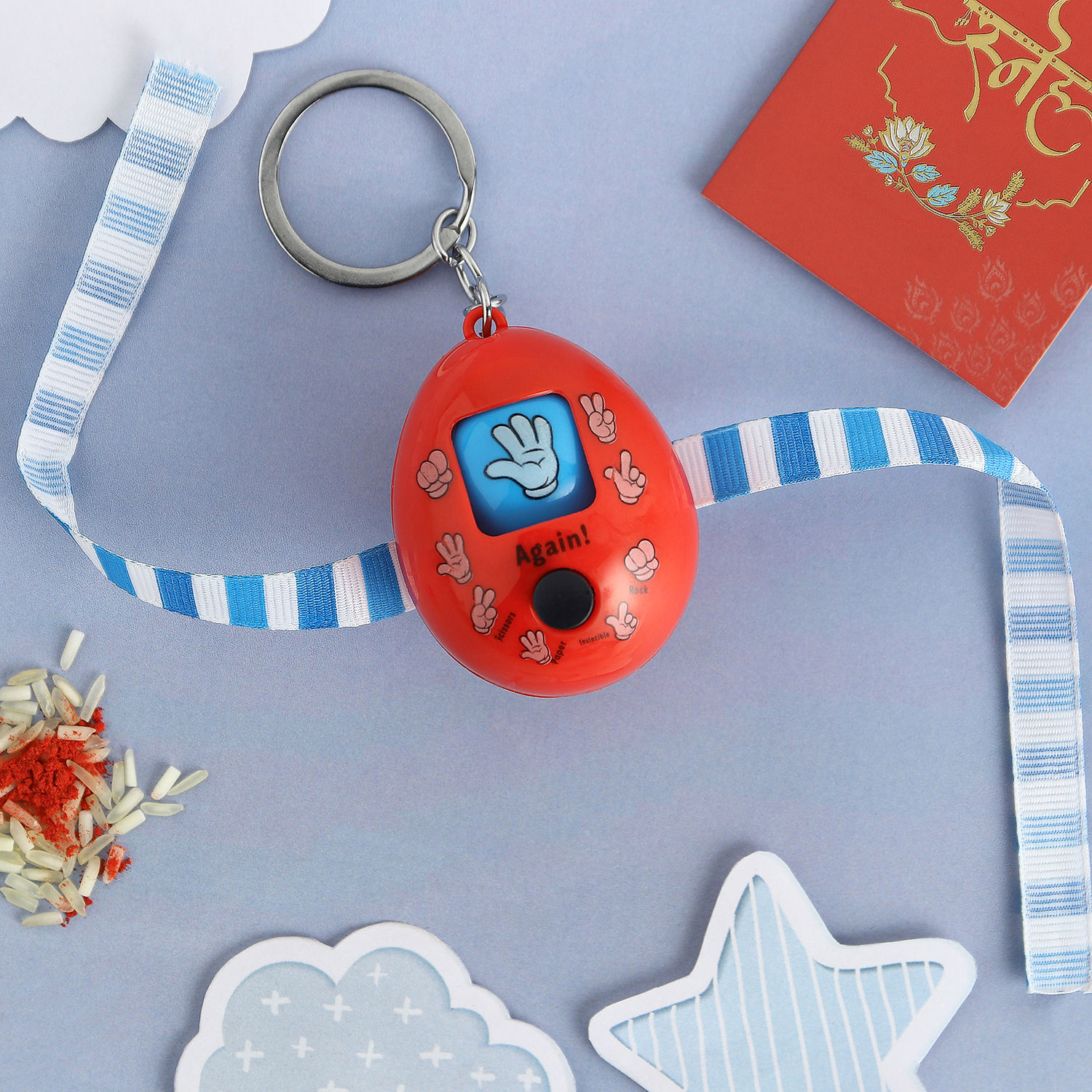 Push Button Game Keychain Rakhi N Lindt Chocolate Delivery in Singapore ...