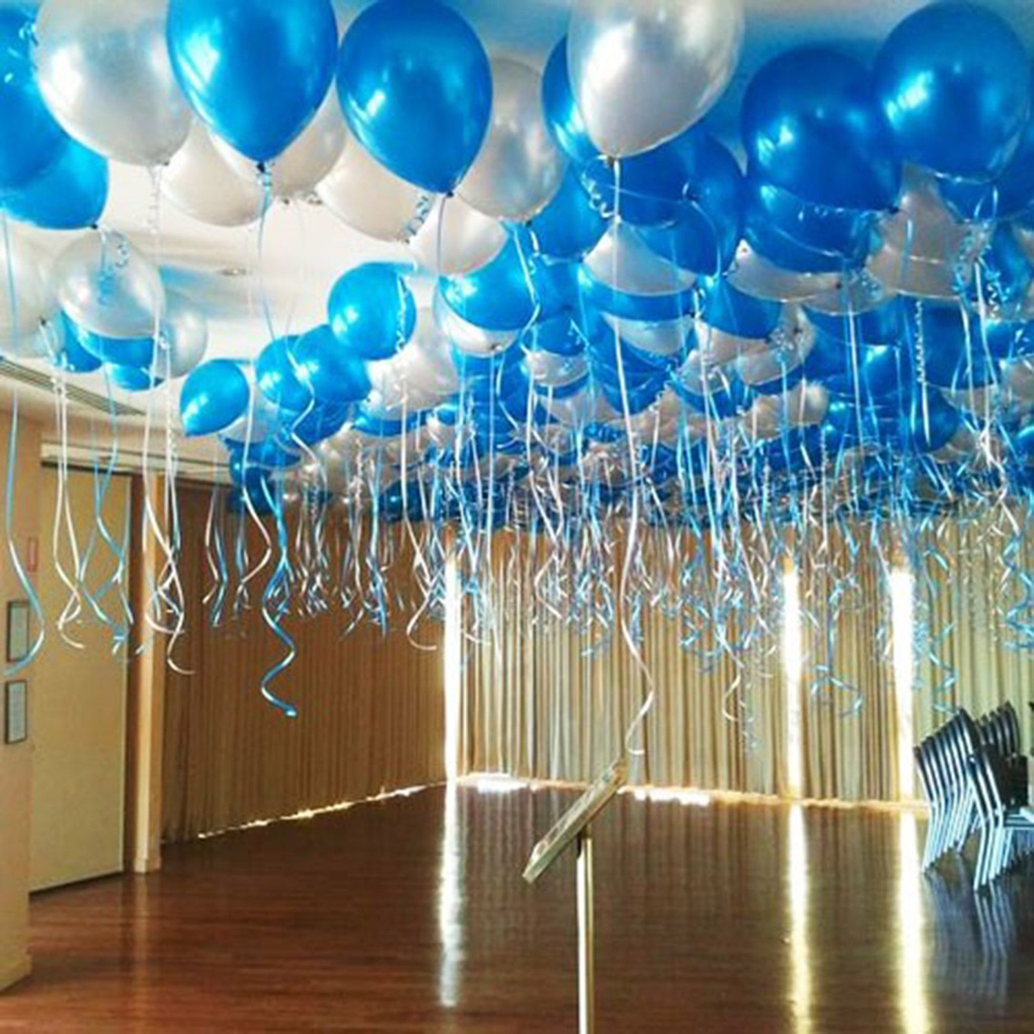 Blue and Silver Helium Balloon Decor Delivery in Singapore FNP SG