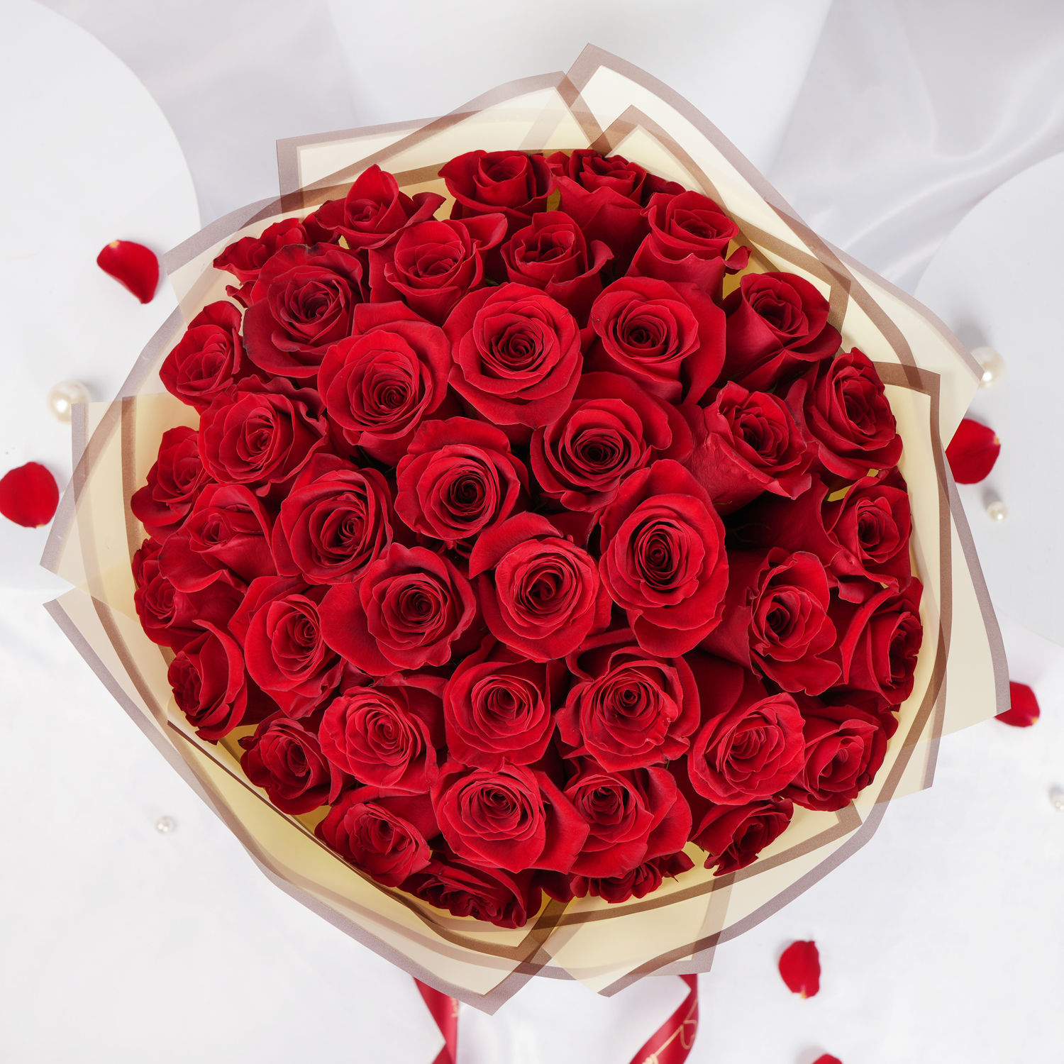 U Shape Roses U & Me 50 Red Roses Bouquet Delivery in Singapore - FNP SG
