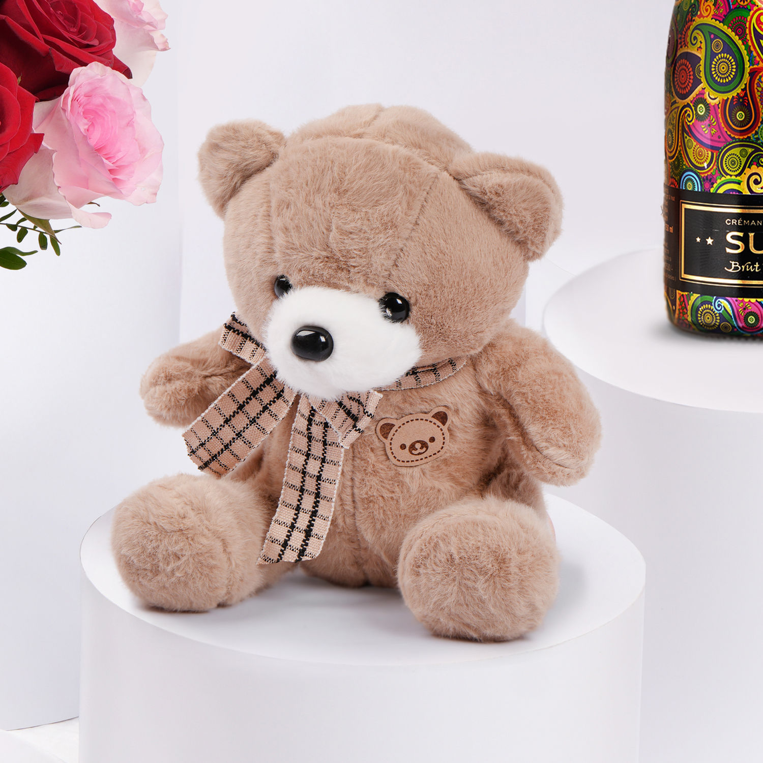 Roses Teddy and Wine Combo for Valentines Delivery in Singapore - FNP SG