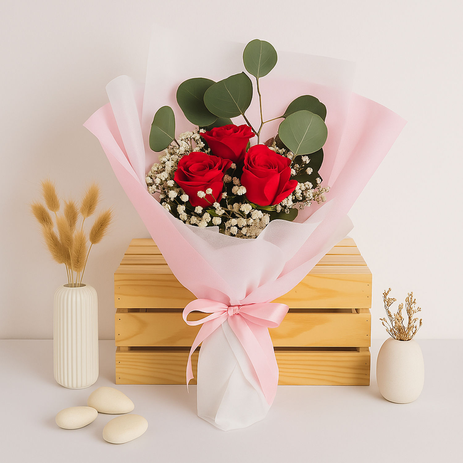 Fnp Red Roses Flowing Red Roses Bouquet Delivery in Singapore - FNP SG