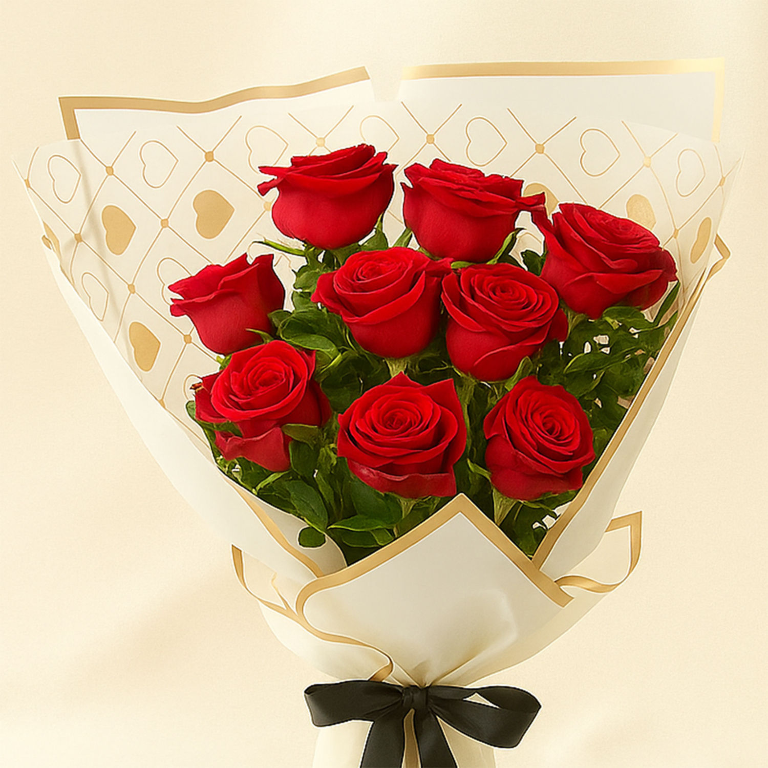 Valentine 9 Roses Bouquet Delivery in Singapore - FNP SG
