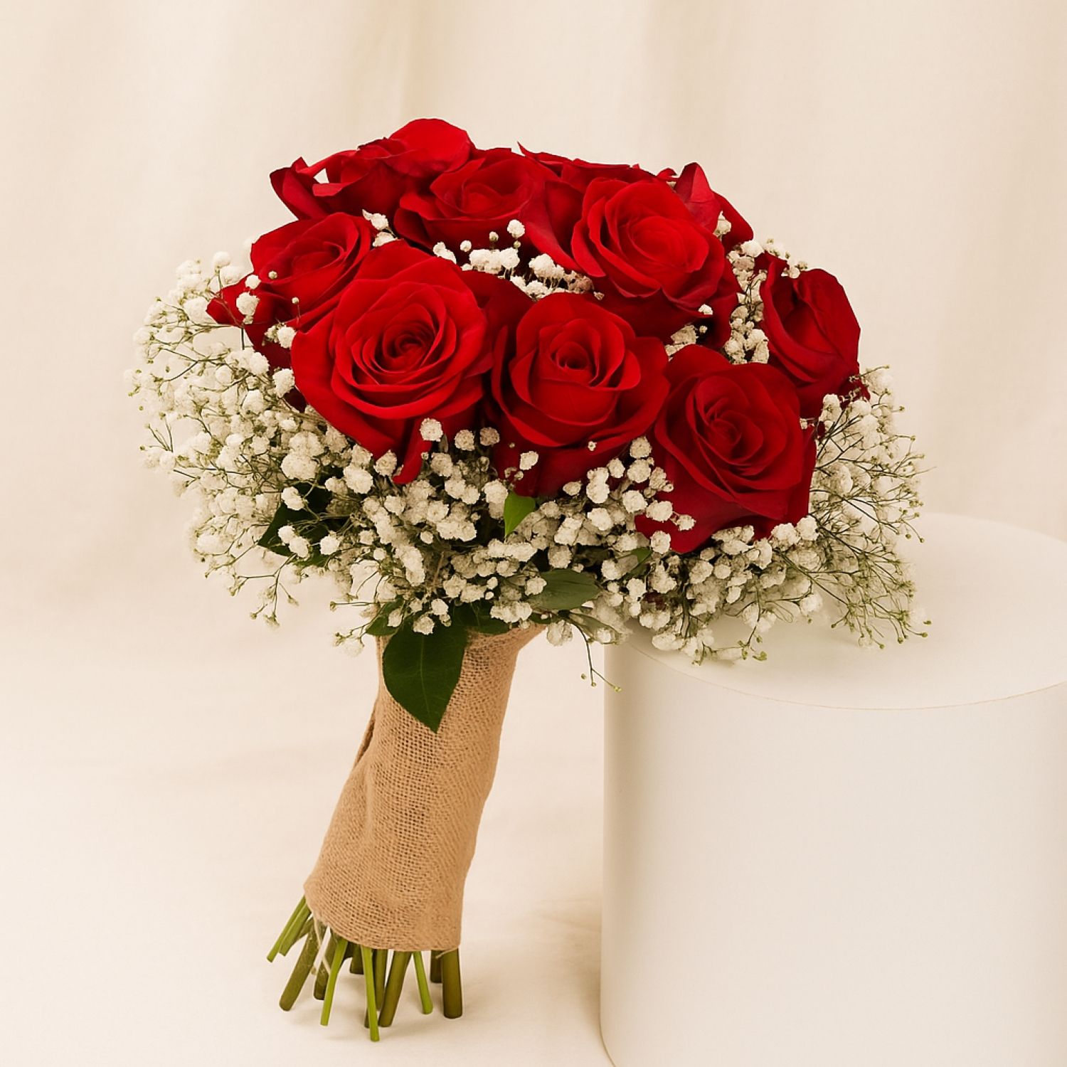 Baby Red Roses Red Roses & Baby's breath wedding Bouquet Delivery in Singapore - FNP SG