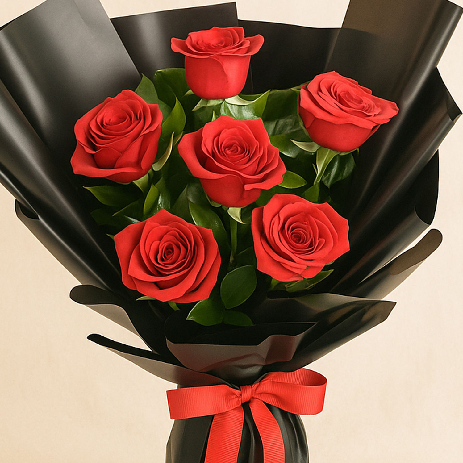 Bunch of Beautiful 6 Red Roses Delivery in Singapore - FNP SG