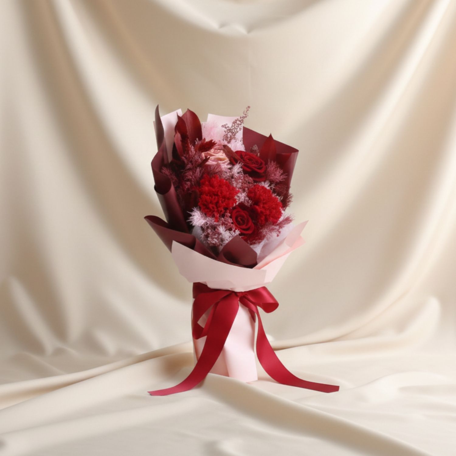 Preserved Roses and Carnation Bouquet Delivery in Singapore - FNP SG