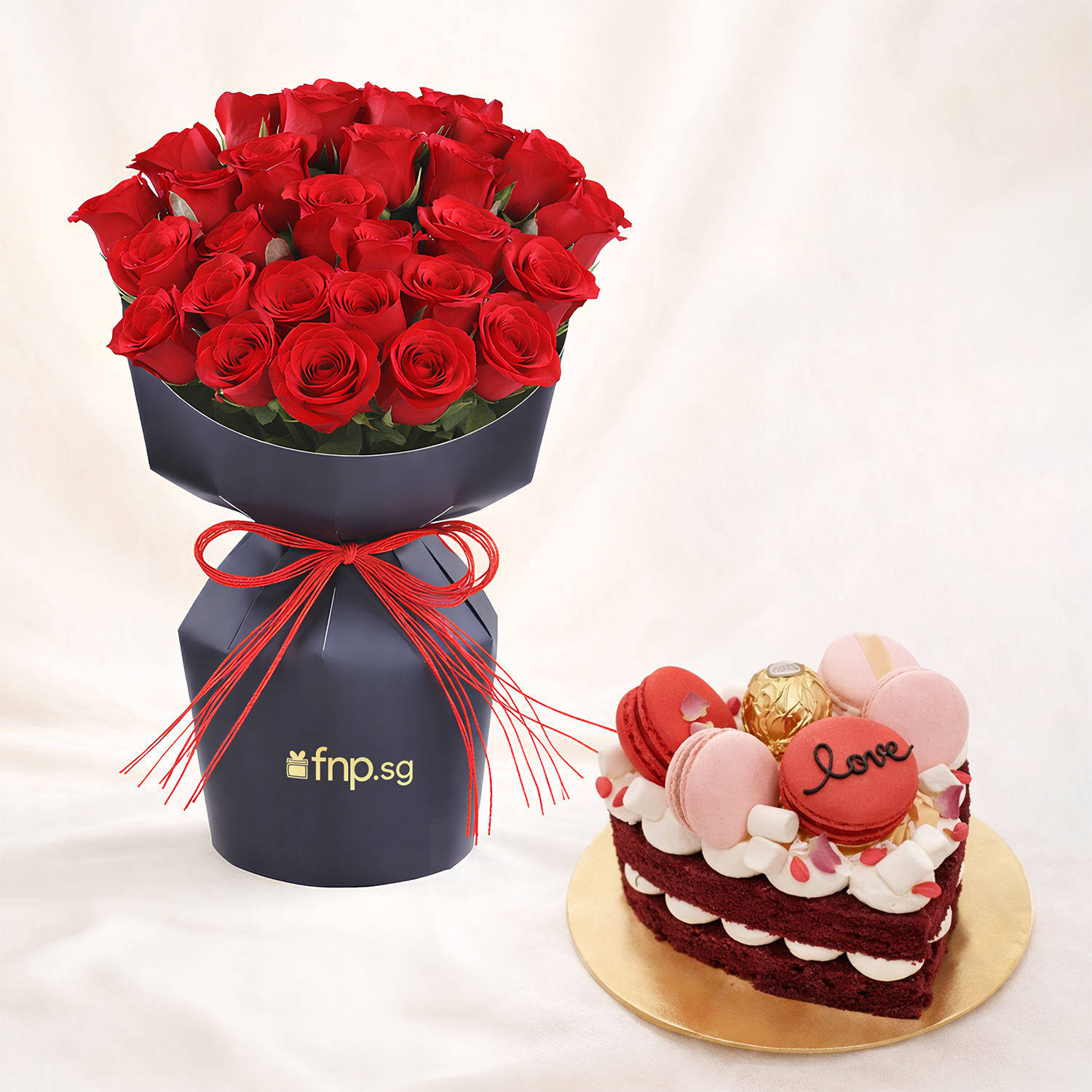 Whispers Of Roses with Cake Delivery in Singapore - FNP SG
