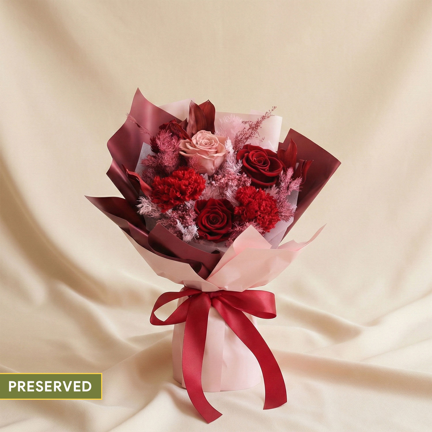 Preserved Roses and Carnation Bouquet Delivery in Singapore - FNP SG
