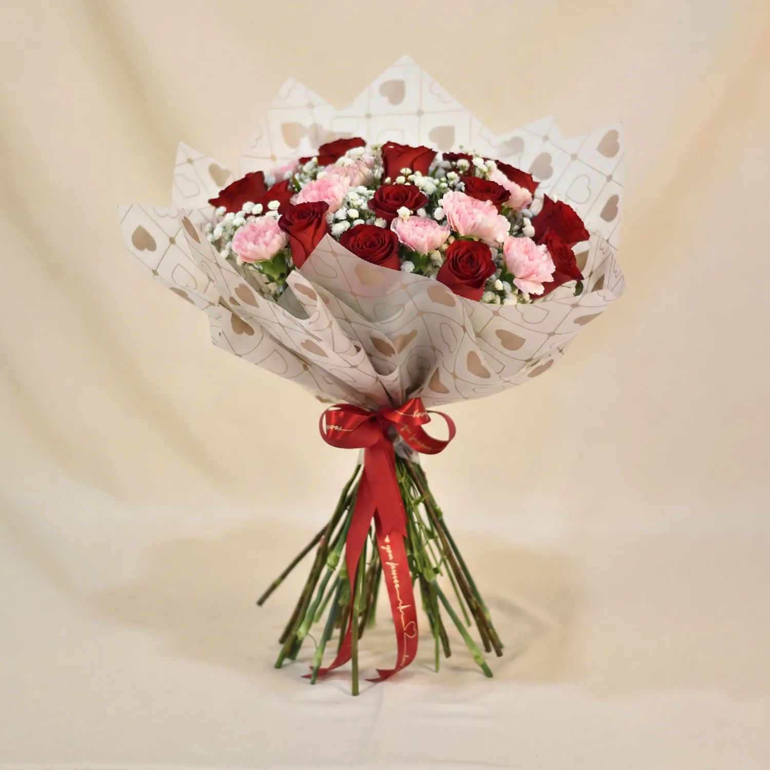 Carnation n Red Roses Bouquet for Valentine's Delivery in Singapore ...