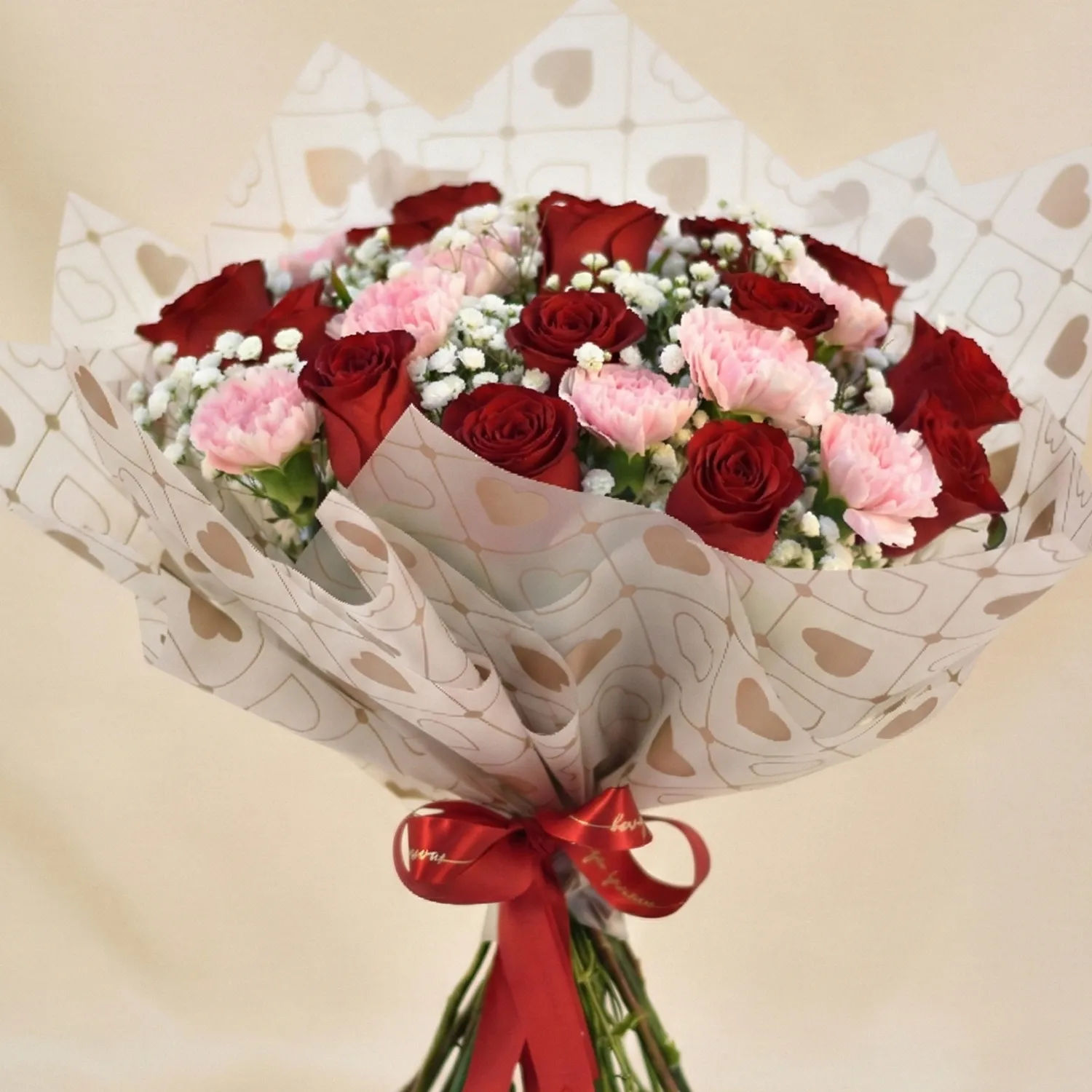 Carnation n Red Roses Bouquet for Valentine's Delivery in Singapore ...