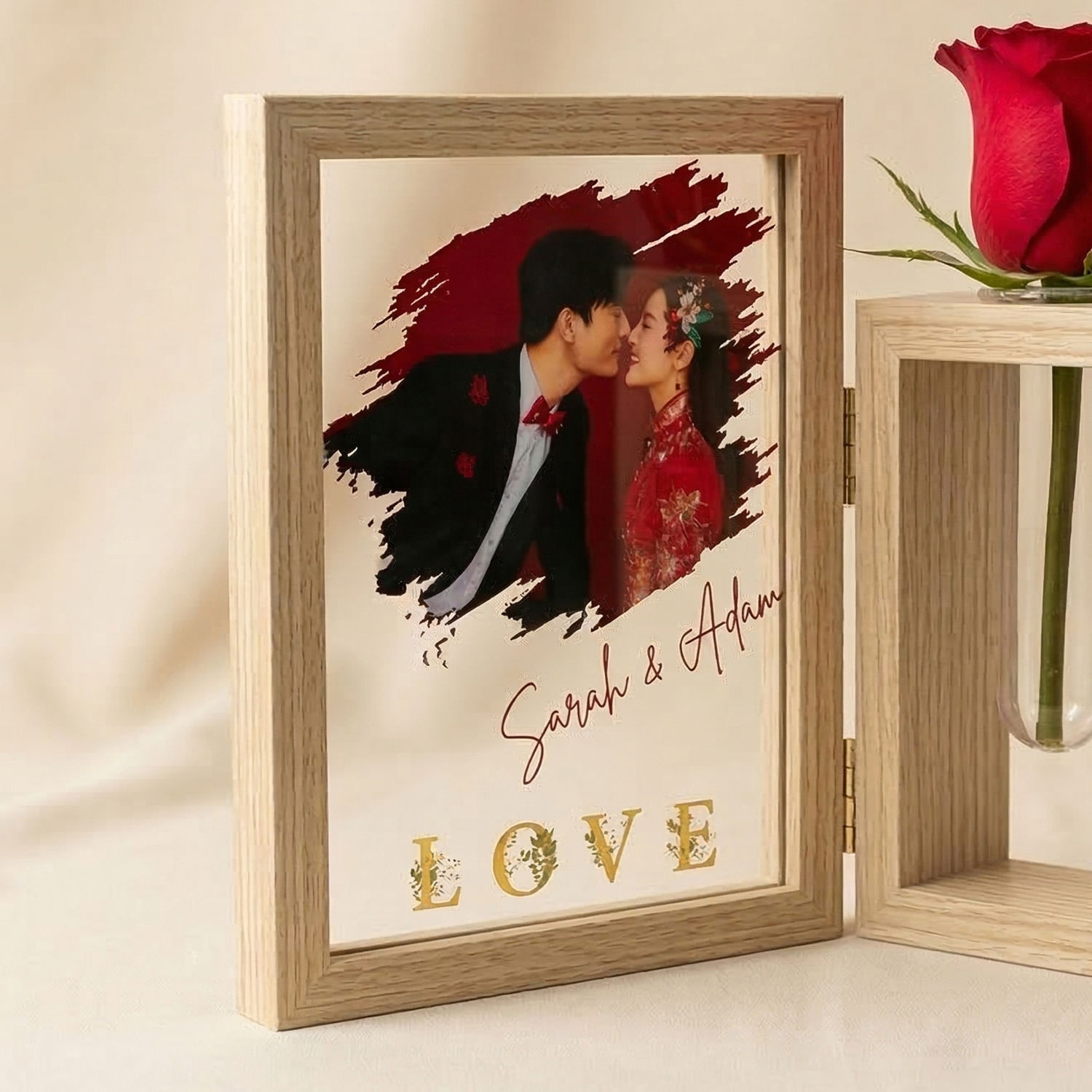 Printed Frame Personalised Printed Photo Frame with Red Roses Delivery in Singapore ...